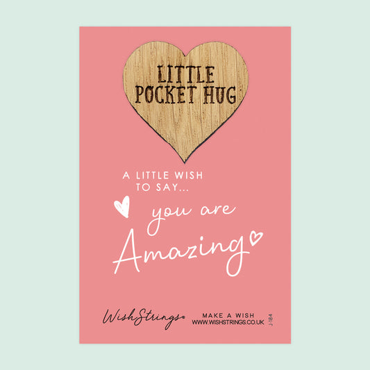 Pocket Hug - You Are Amazing | Thoughtful Gift for Saying You Are the Best | Keepsake Token for Sending Hugs, Thank You & Friendship Appreciation