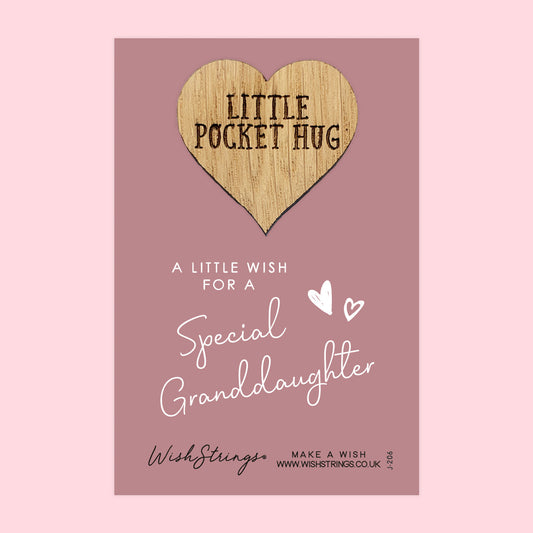 Pocket Hug - Special Granddaughter | Thoughtful Gift from Grandparents | Keepsake Token for Sending Hugs & Love to a Cherished Granddaughter
