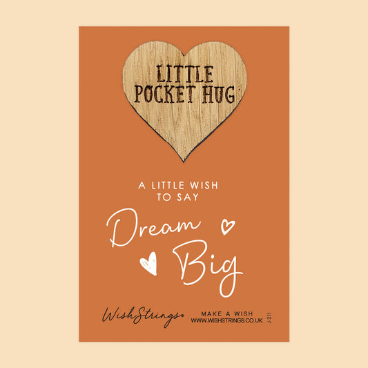 Pocket Hug - Dream Big | Inspirational Gift for Success & Motivation | Keepsake Token for Sending Hugs, Luck & Achieving Goals