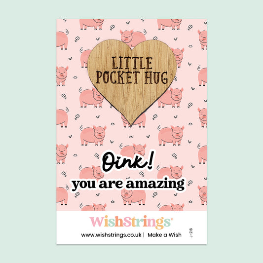 Pocket Hug – Oink! You Are Amazing | Cute Pig Themed Gift for Encouragement | Keepsake Token to Brighten Someone’s Day