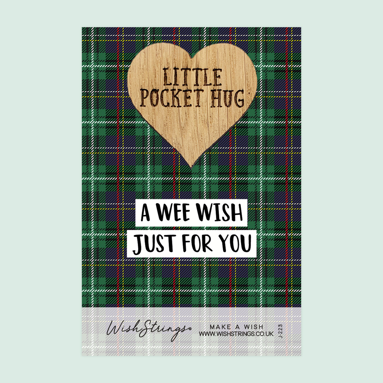 Pocket Hug - A Wee Wish, Just for You | Scottish Tartan Theme Gift | Keepsake Token for Sending Hugs & Thinking of You