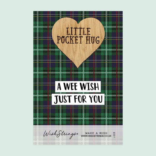 Pocket Hug - A Wee Wish, Just for You | Scottish Tartan Theme Gift | Keepsake Token for Sending Hugs & Thinking of You