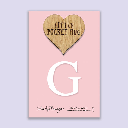 Pocket Hug - Letter ‘G’ | Personalized Initial Gift & Thoughtful Keepsake | Keepsake Token for Sending Hugs & a Special Name Gift