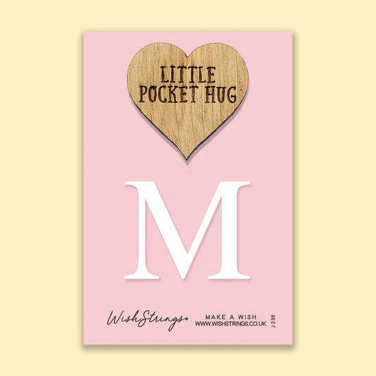 Pocket Hug - Letter ‘M’ | Personalized Initial Gift & Thoughtful Keepsake | Keepsake Token for Sending Hugs & a Special Name Gift