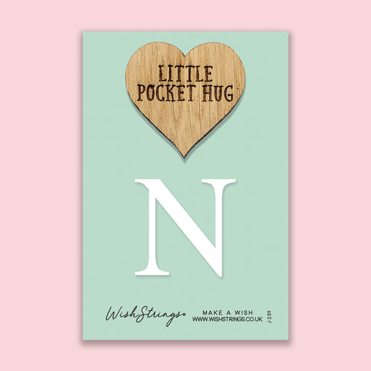 Pocket Hug - Letter ‘N’ | Personalized Initial Gift & Thoughtful Keepsake | Keepsake Token for Sending Hugs & a Special Name Gift