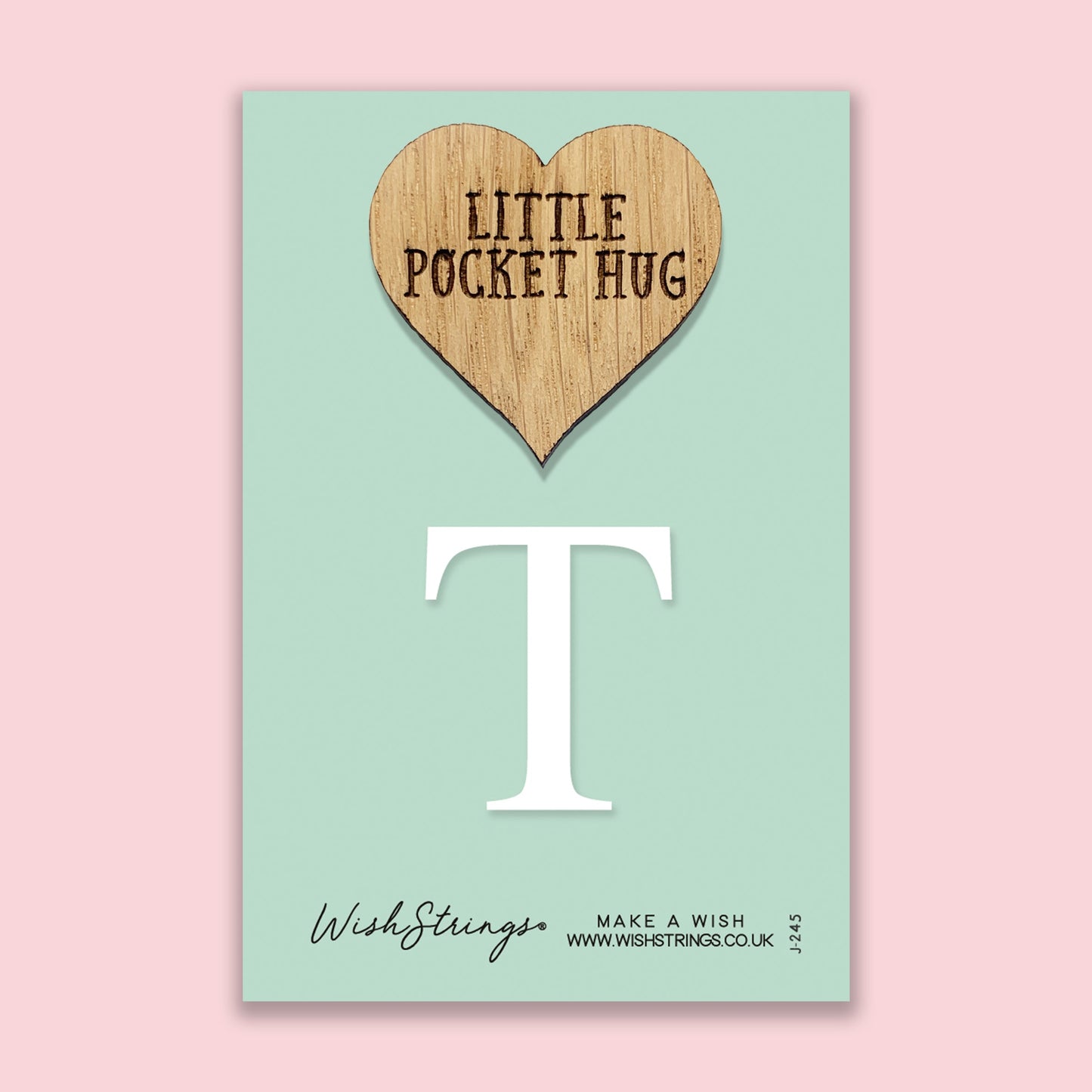 Pocket Hug - Letter ‘T’ | Personalized Initial Name Gift | Keepsake Token for Sending Hugs & a Thoughtful Monogram Keepsake