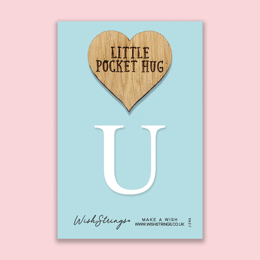 Pocket Hug - Letter ‘U’ | Personalized Initial Gift & Thoughtful Keepsake | Keepsake Token for Sending Hugs & a Special Name Gift