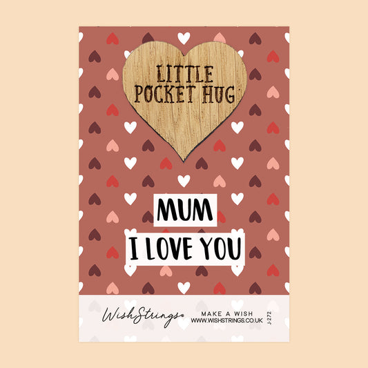 Pocket Hug - Mum, I Love You | Thoughtful Gift with Love from the Kids | Keepsake Token for Sending Hugs & Appreciation to a Special Mum
