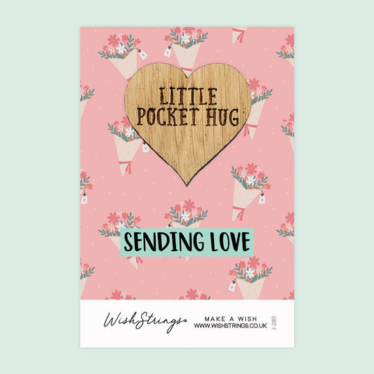 Pocket Hug - Sending Love, Flower Bouquet Design | Thoughtful Gift for Support & Comfort | Keepsake Token for Thinking of You, Tough Times & Long Distance Hugs