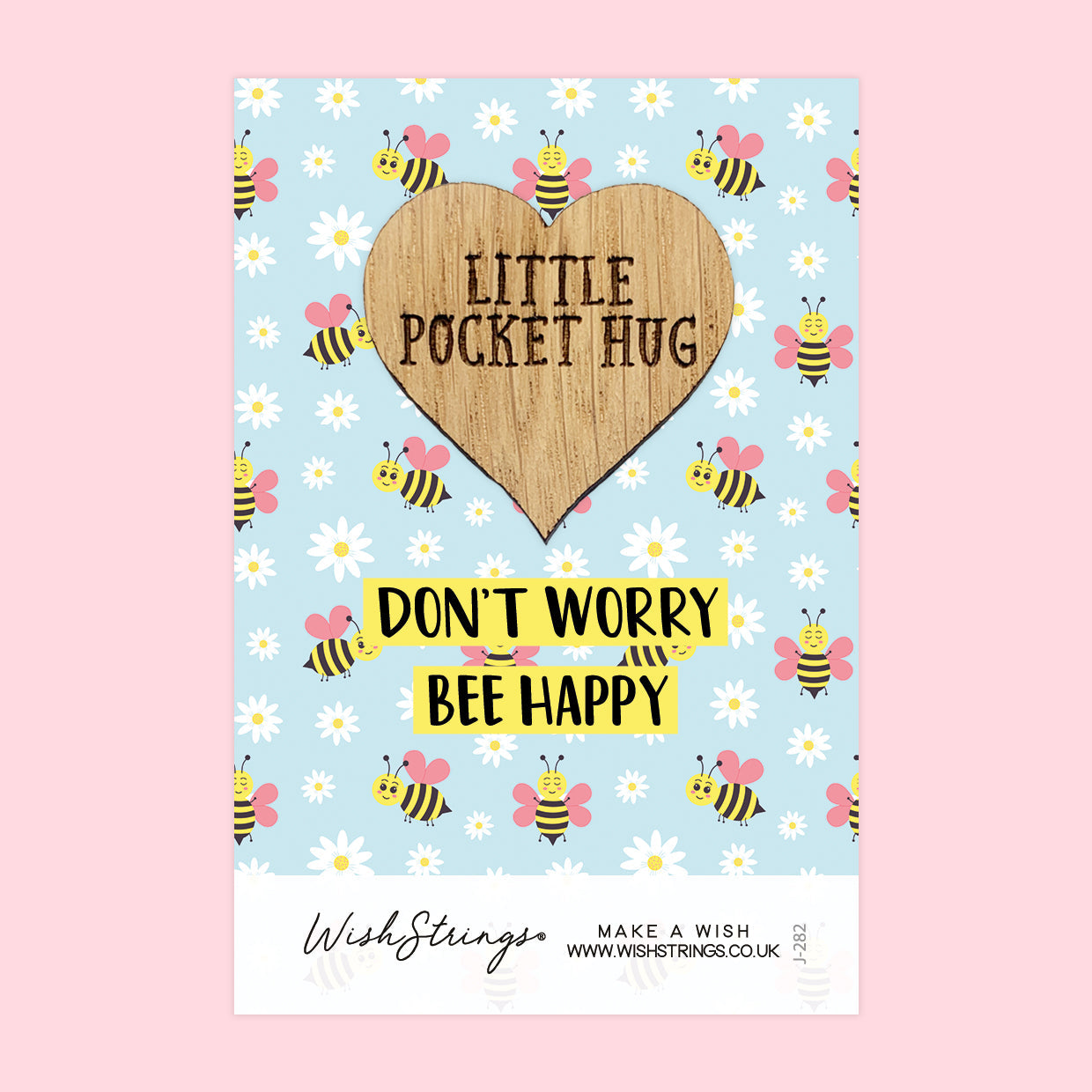 Pocket Hug - Don’t Worry, Bee Happy | Adorable Bee Theme Gift for Positivity & Joy | Keepsake Token for Sending a Hug, Support & Happiness