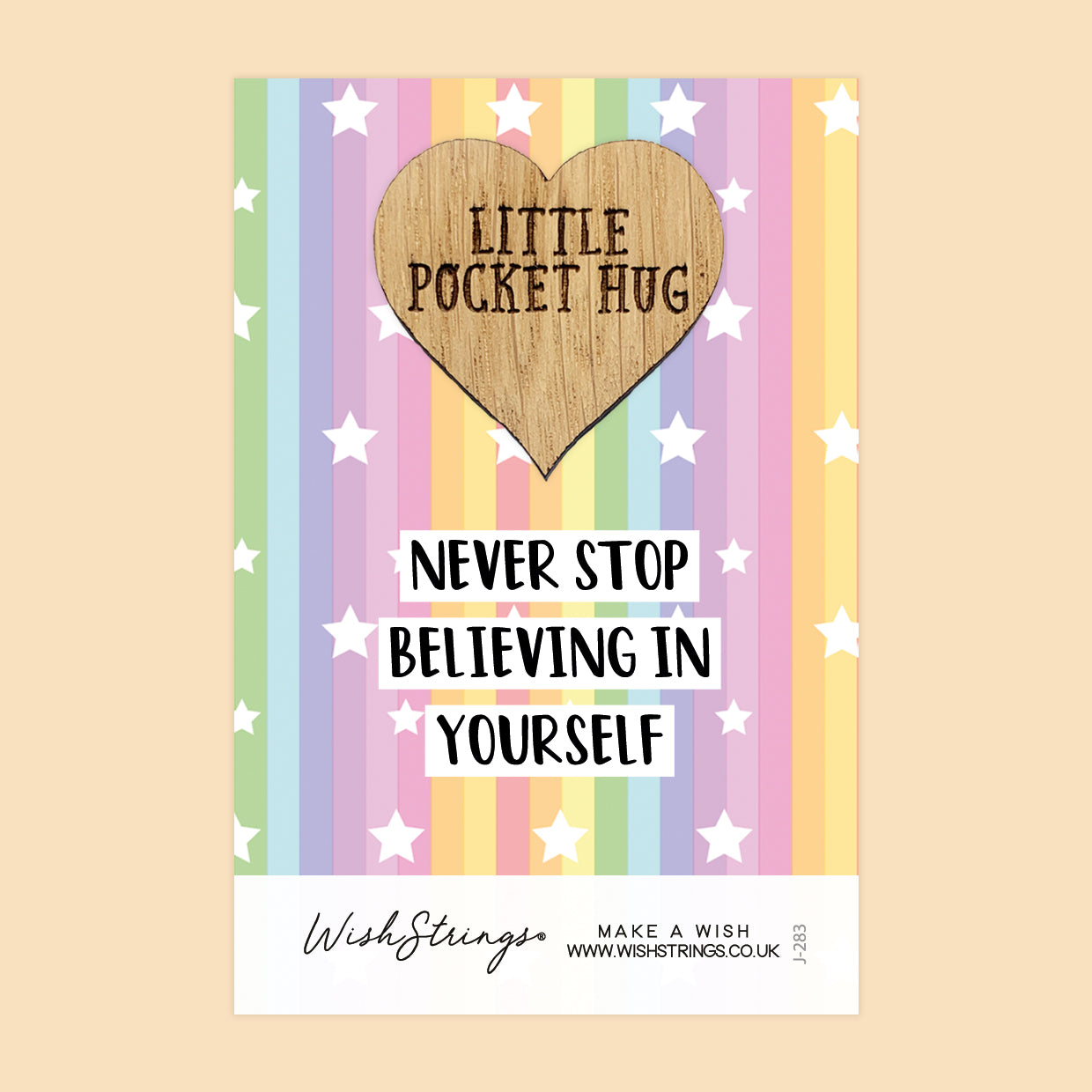 Pocket Hug - Never Stop Believing in Yourself | Luck & Success Gift | Keepsake Token for Encouragement & Motivation