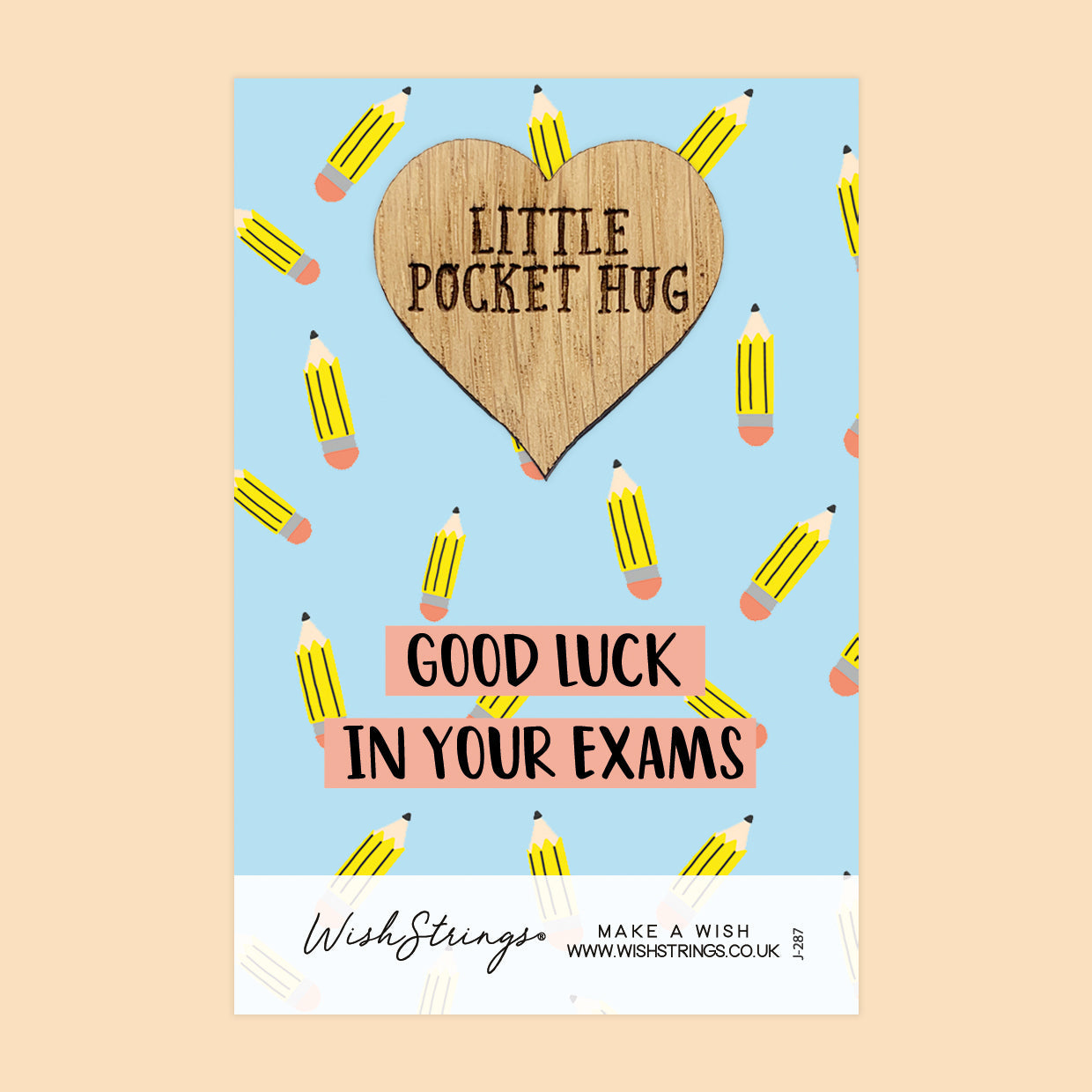 Pocket Hug - Good Luck in Your Exams | Thoughtful Encouragement Gift | Keepsake Token for Sending Hugs & Wishing Success in Exams