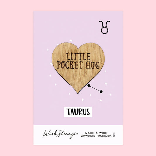 Pocket Hug - Taurus Star Sign | Zodiac & Astrology Birthday Gift | Keepsake Token for Sending Hugs & Celebrating a Taurus Birthday