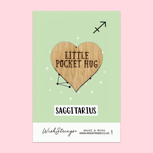 Pocket Hug - Sagittarius Star Sign | Zodiac & Horoscope Birthday Gift | Keepsake Token for Sending Hugs & Astrology Lovers