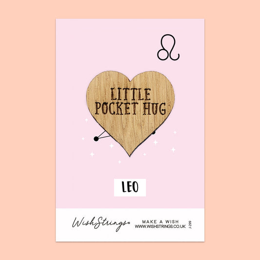 Pocket Hug - Leo Star Sign | Zodiac & Horoscope Birthday Gift | Keepsake Token for Sending Hugs & Astrology Lovers