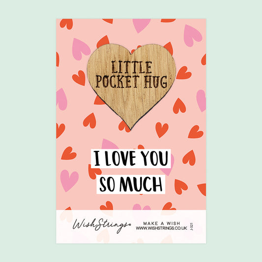 Pocket Hug - I Love You So Much | Thoughtful Gift for Someone Special | Keepsake Token for Sending Hugs & a Daily Reminder of Love
