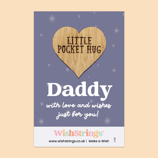 Pocket Hug - Daddy | Thoughtful Gift from Kids with Love | Keepsake Token for Sending Hugs & Appreciation to Daddy