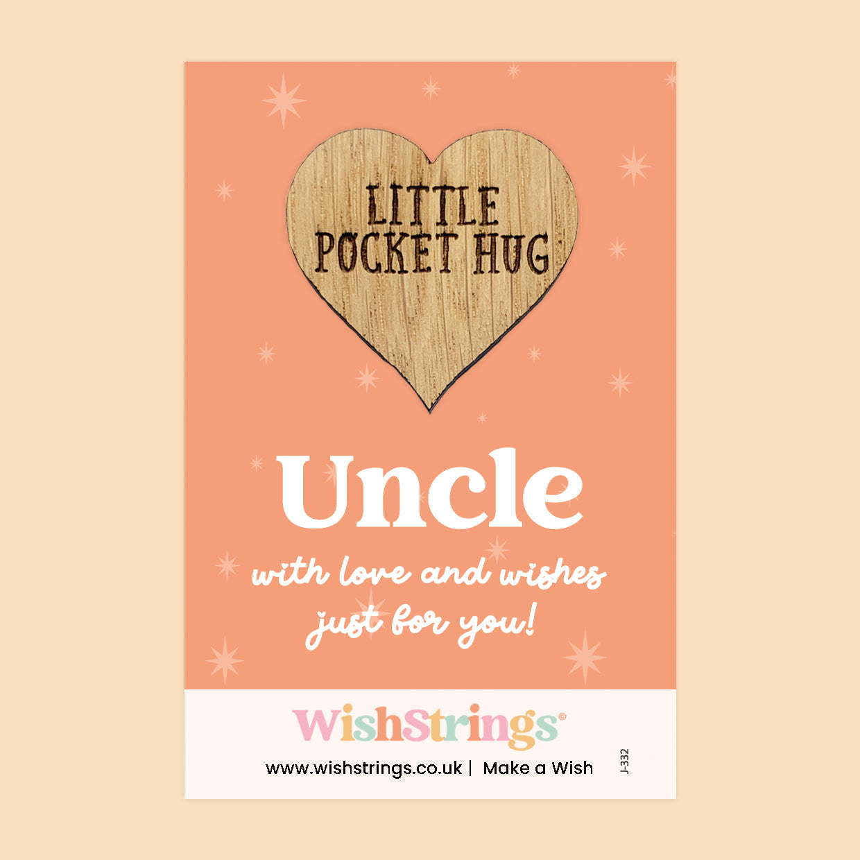 Pocket Hug - Uncle | Thoughtful Gift from Niece/Nephew | Keepsake Token for Sending Hugs & Showing Love to a Special Uncle