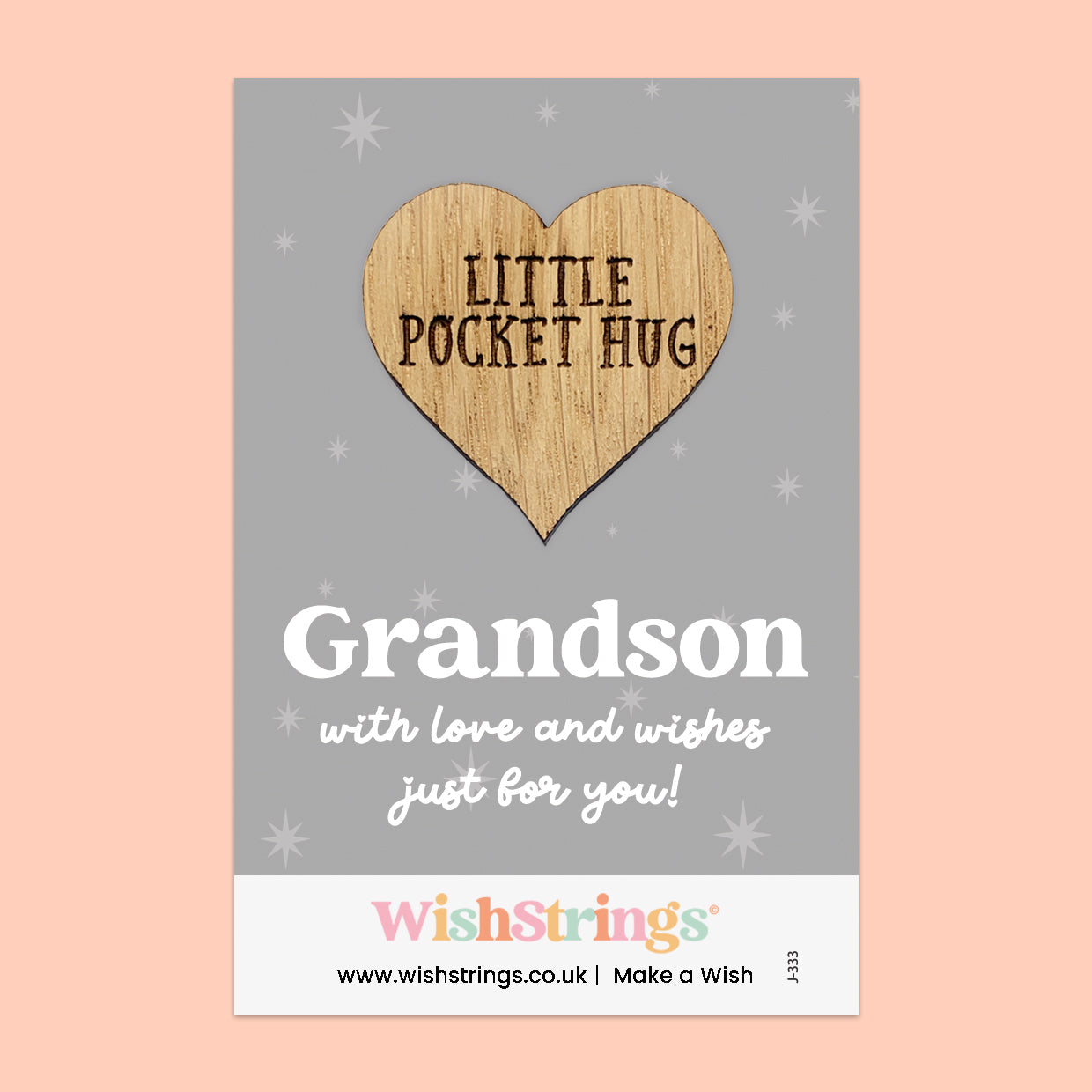 Pocket Hug - Grandson | Thoughtful Gift from Grandparents | Keepsake Token for Sending Hugs & Love to a Special Grandson
