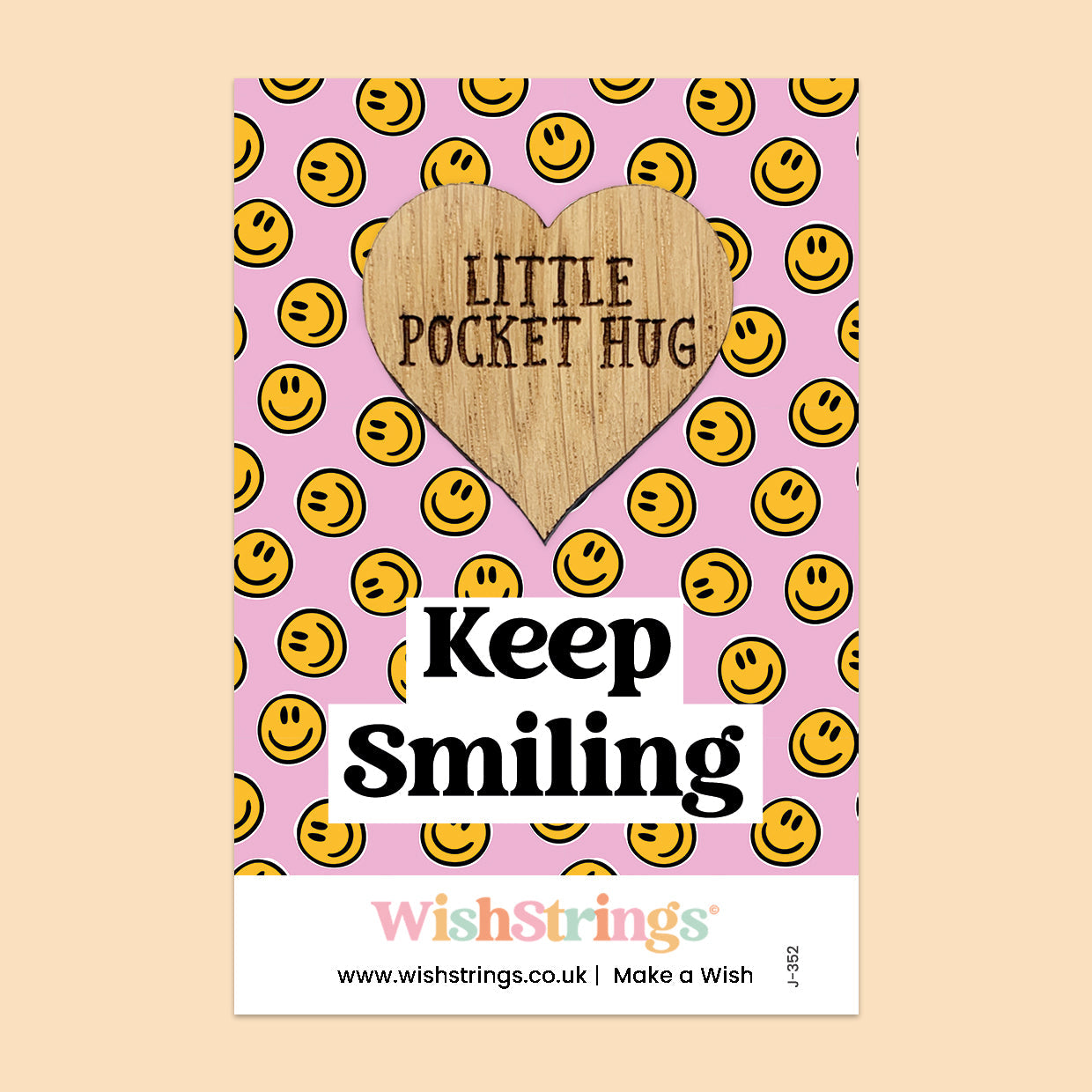 Pocket Hug - Keep Smiling | Uplifting Gift for Positivity & Support | Keepsake Token for Sending Hugs, Love & a Thoughtful Pick-Me-Up
