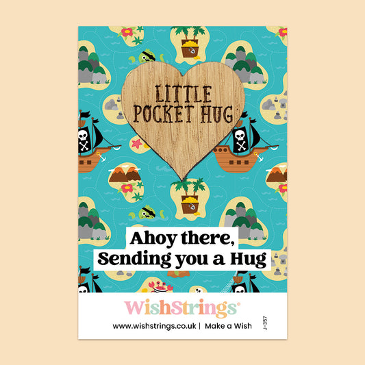 Pocket Hug - Ahoy There, Sending You a Hug | Fun Pirate-Themed Gift | Keepsake Token for Sending Hugs & Nautical Adventure Lovers