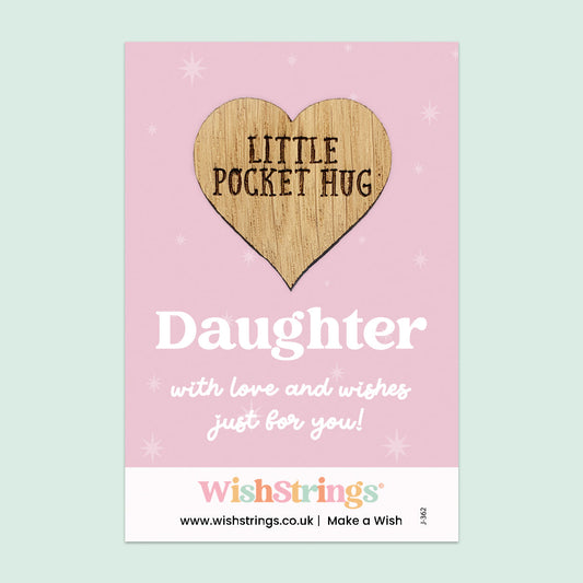 WishStrings “Daughter” Pocket Hug | Thoughtful Gift from Mum or Dad | Sentimental Keepsake Token | Thinking of You Gift for Daughter | Gift Under £5