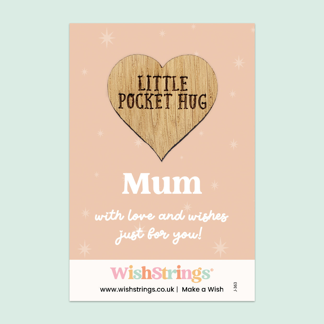 WishStrings “Mum” Pocket Hug | Heartfelt Gift for Mum | Sentimental Hug Token from Son or Daughter | Thinking of You | Letterbox Gift for Mother | Under £5