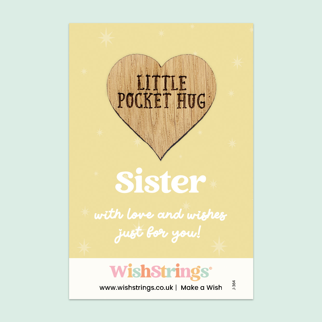 WishStrings “Sister” Pocket Hug | Thoughtful Keepsake Gift for Sister | Hug Token for Thinking of You | Birthday or Just Because | Letterbox Gift for Her