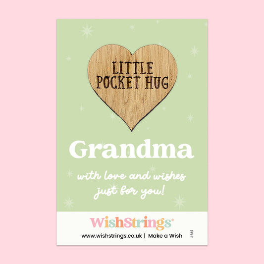 WishStrings “Grandma” Pocket Hug | Sentimental Gift for Nan | Heartfelt Keepsake Token from Grandchildren | Thinking of You | Letterbox Gift Under £5