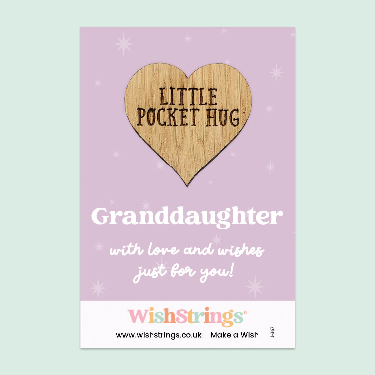 WishStrings “Granddaughter” Pocket Hug | Thoughtful Keepsake Gift | Sentimental Hug Token | Gift from Grandparent | Birthday, Thinking of You Gift
