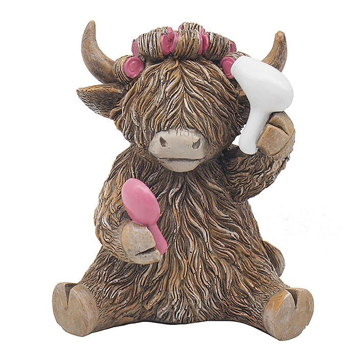 Happy Highland Cow Hairdo Figurine