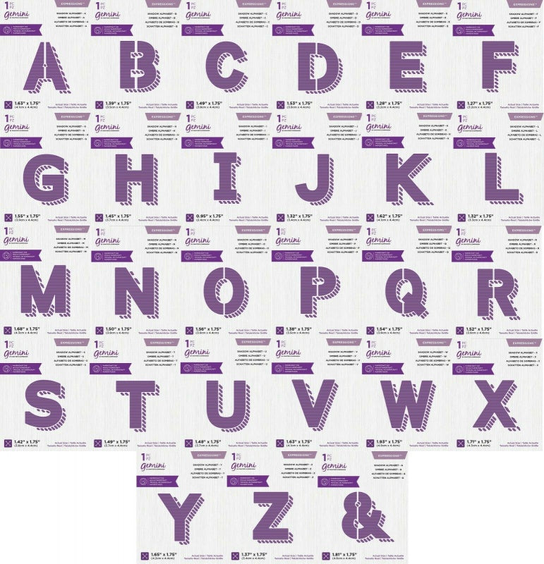 Gemini Expressions Die Set - Shadow Alphabet & Numbers