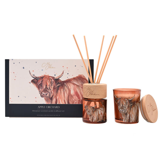 Meg Hawkins Mini Candle & Diffuser Set Highland Cow