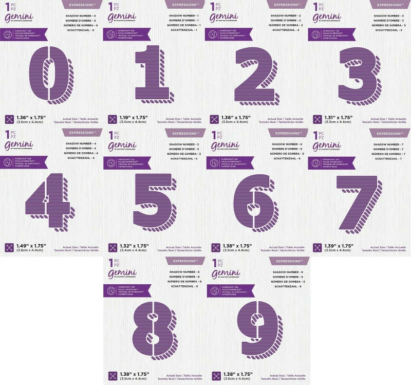 Gemini Expressions Die Set - Shadow Alphabet & Numbers