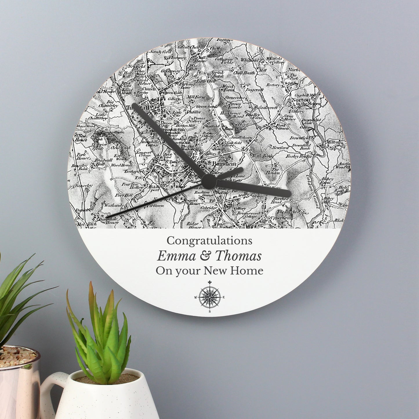 Personalised 1805 - 1874 Old Series Map Wooden Clock