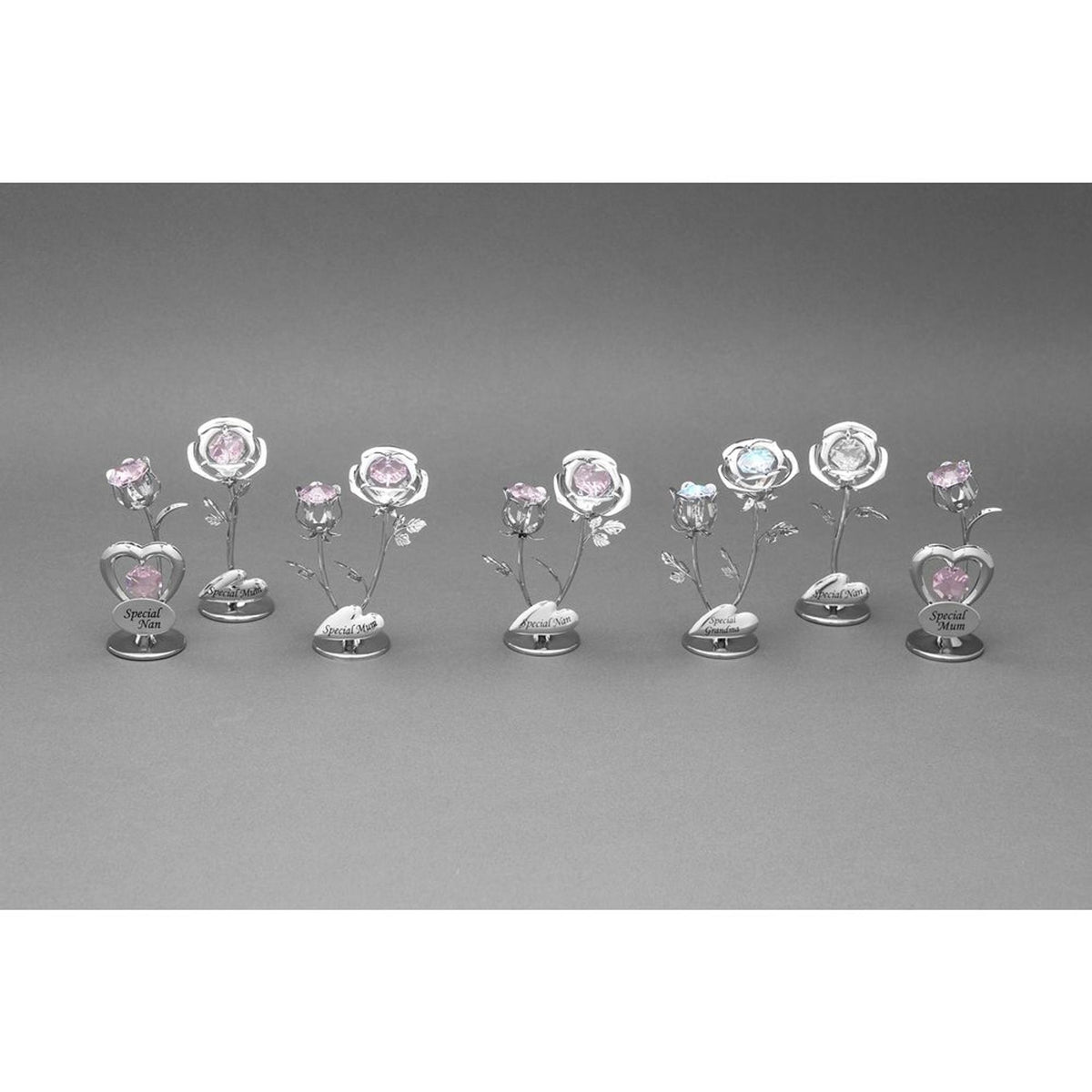 Crystocraft Chrome Plated Rose & Rose Bud - Special Mum