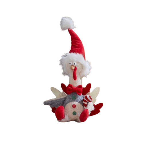 Christmas Turkey Sitting Plush Ornament