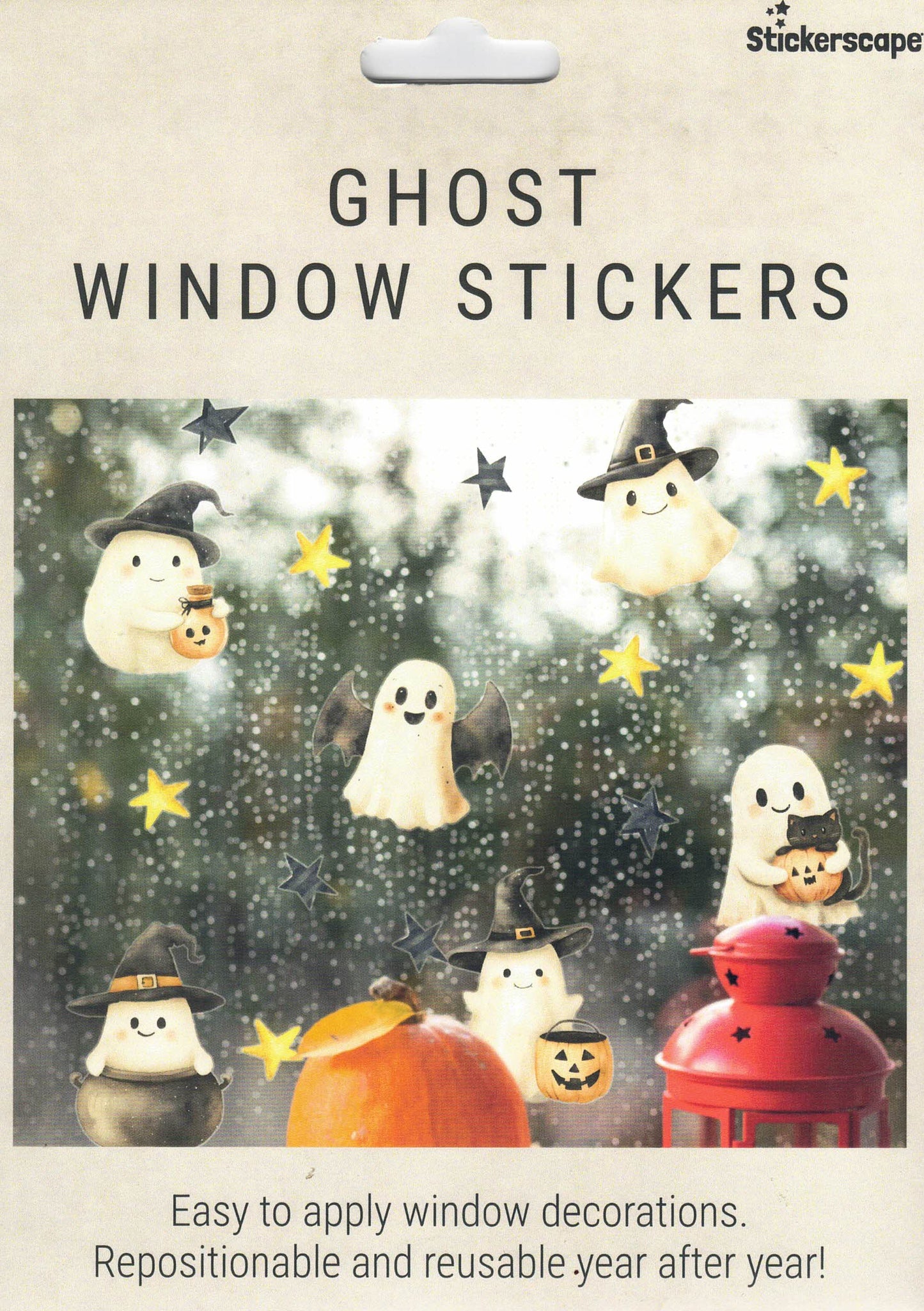 Ghost Halloween Window Sticker Set