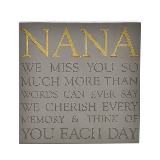 Thoughts of You Memorial Square Plaque - Nana
