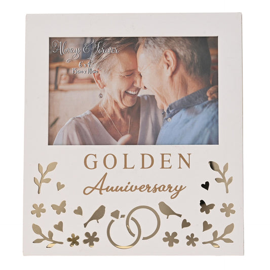 Always & Forever Photo Frame 6 x 4ins - Gold Anniversary