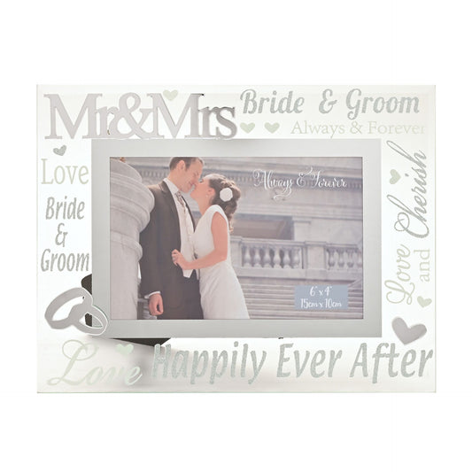 Mirror 3D Words Wedding Frame 6" x 4"