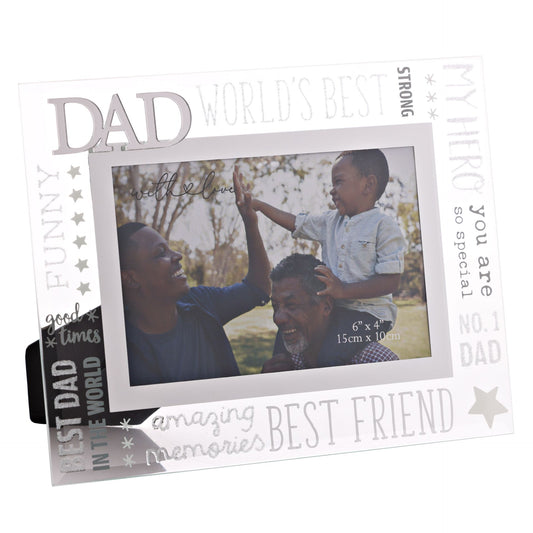With Love Glass Frame With 3D - Dad