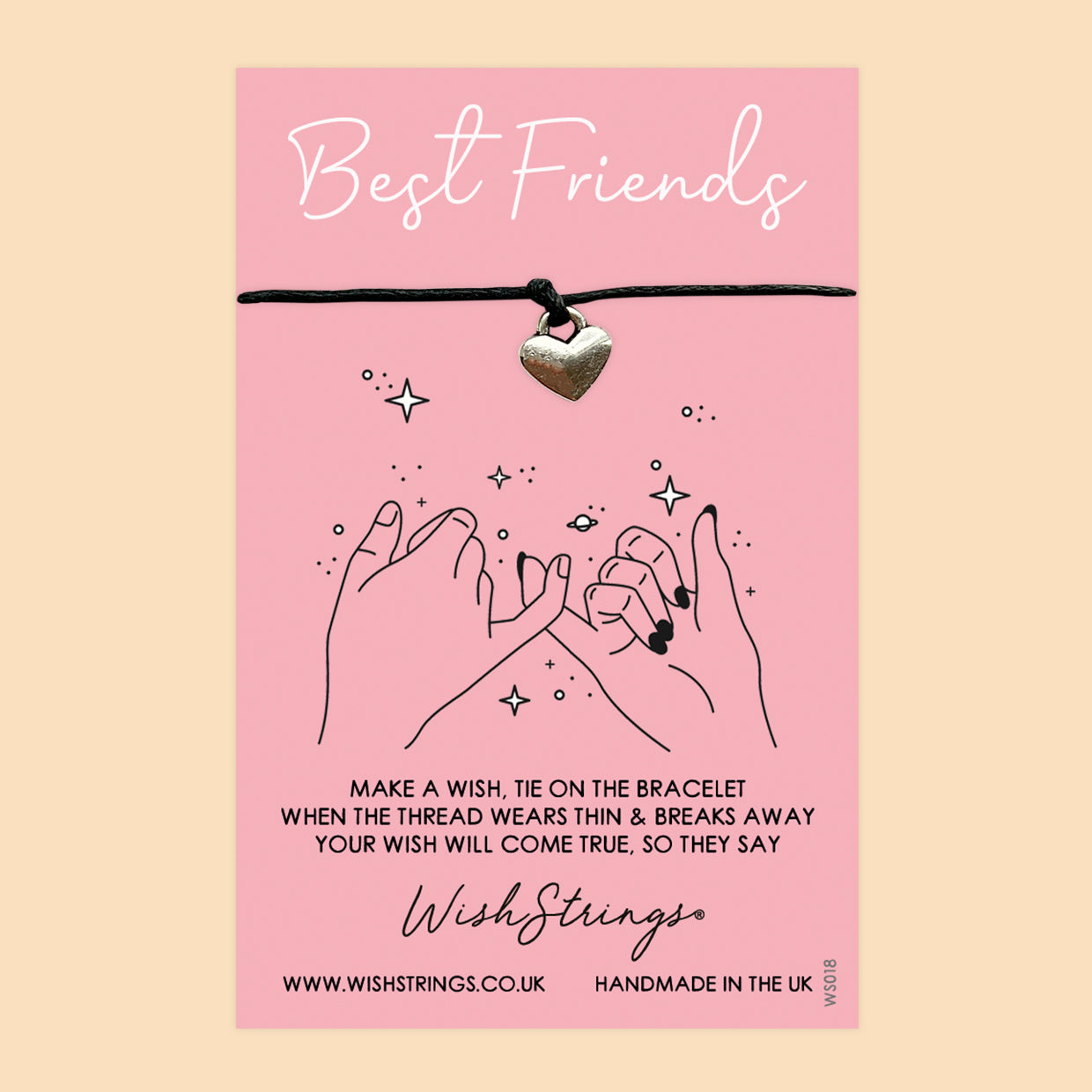 WishStrings ‘Best Friends’ Pinky Promise Wish Bracelet | Thoughtful Gift for Friendship | Meaningful BFF Bracelet for Besties