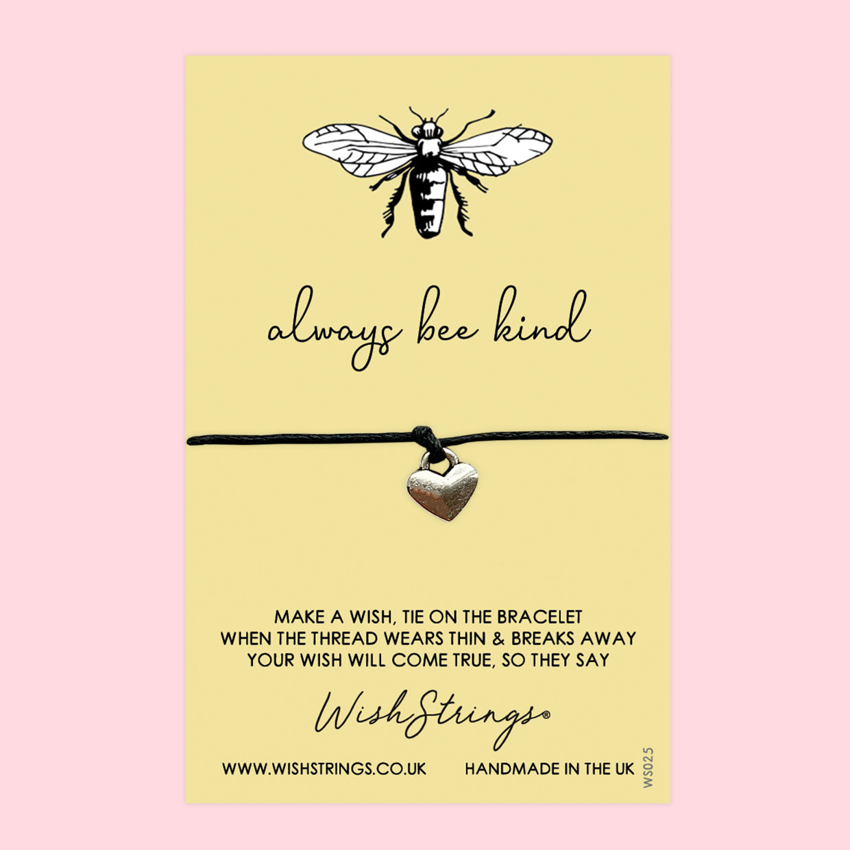 WishStrings ‘Always Bee Kind’ Wish Bracelet | Bee-Themed Gift for Positivity | Meaningful Wish Bracelet to Spread Kindness & Joy