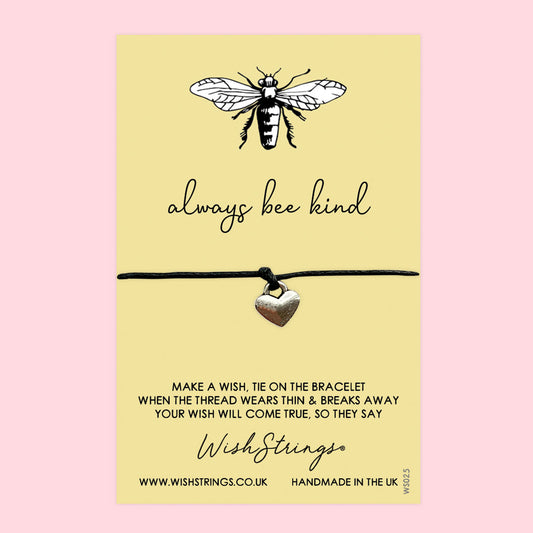 WishStrings ‘Always Bee Kind’ Wish Bracelet | Bee-Themed Gift for Positivity | Meaningful Wish Bracelet to Spread Kindness & Joy