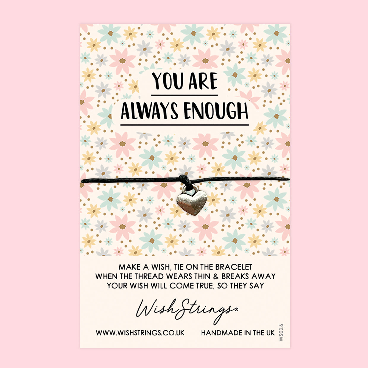 WishStrings ‘You Are Always Enough’ Wish Bracelet | Meaningful Gift for Positivity & Mental Health | Inspirational Self-Care Bracelet