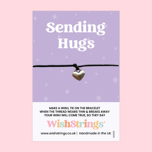 WishStrings ‘Sending Hugs’ Wish Bracelet | Thoughtful Pick-Me-Up Gift | Meaningful Thinking of You & Letterbox Hug