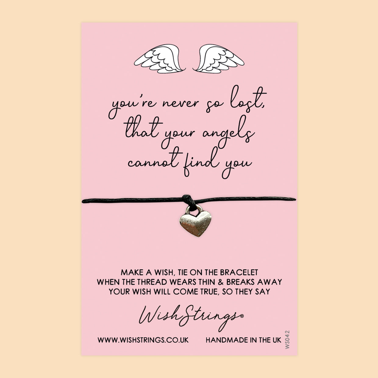 WishStrings ‘Angels Always Find You’ Wish Bracelet | Thoughtful Sympathy Gift | Meaningful Condolence Bracelet for Comfort & Support