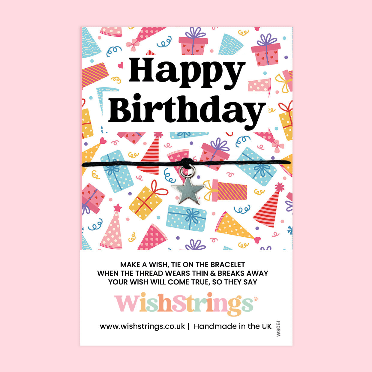 WishStrings ‘Happy Birthday’ Wish Bracelet | Thoughtful Birthday Gift | Meaningful Wish Bracelet to Send Birthday Wishes