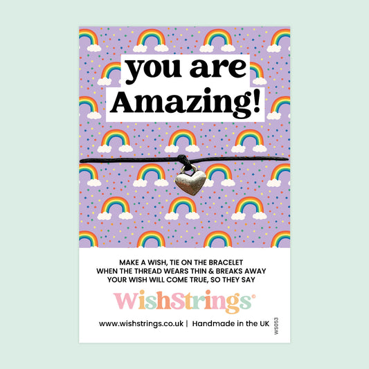WishStrings ‘You Are Amazing’ Wish Bracelet | Positivity & Encouragement Gift | Meaningful Thank You Bracelet to Uplift & Inspire